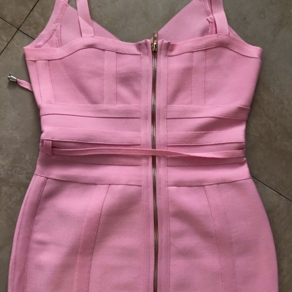 NWOT Belice Pink Tie Waist Bandage Dress - Picture 6 of 7